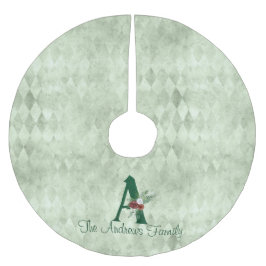 Saia Para Árvore De Natal De Poliéster Inverno Floral Ilustrado A Personalizado