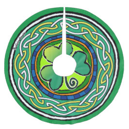 Saia Para Árvore De Natal De Poliéster Irish shamrock