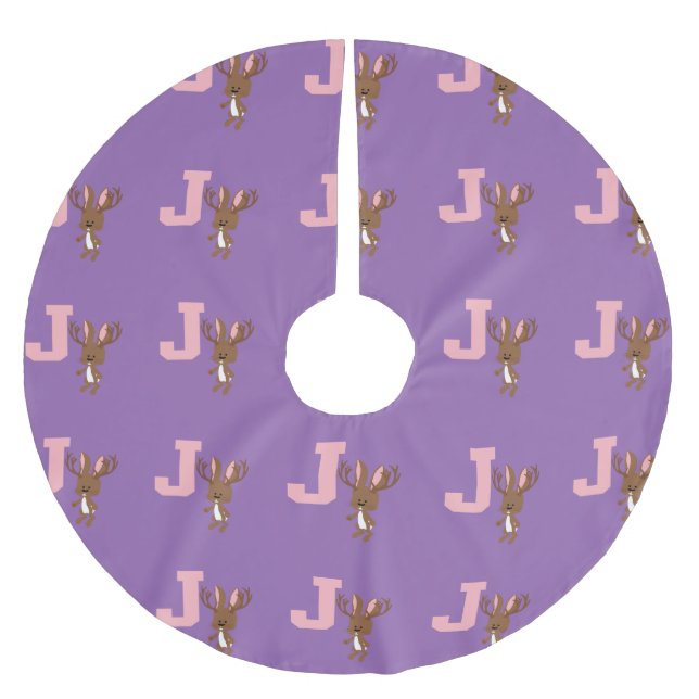 Saia Para Árvore De Natal De Poliéster J é para Jackalope (Frente)
