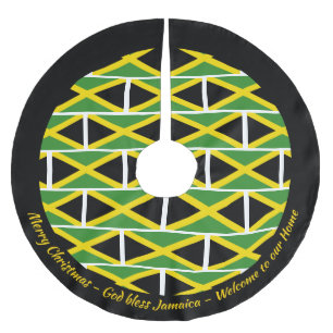Saia Para Árvore De Natal De Poliéster JAMAICA FLAG Patriotic Personalize seu texto