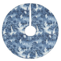 Jardim d'água japonês em porcelana branca azul