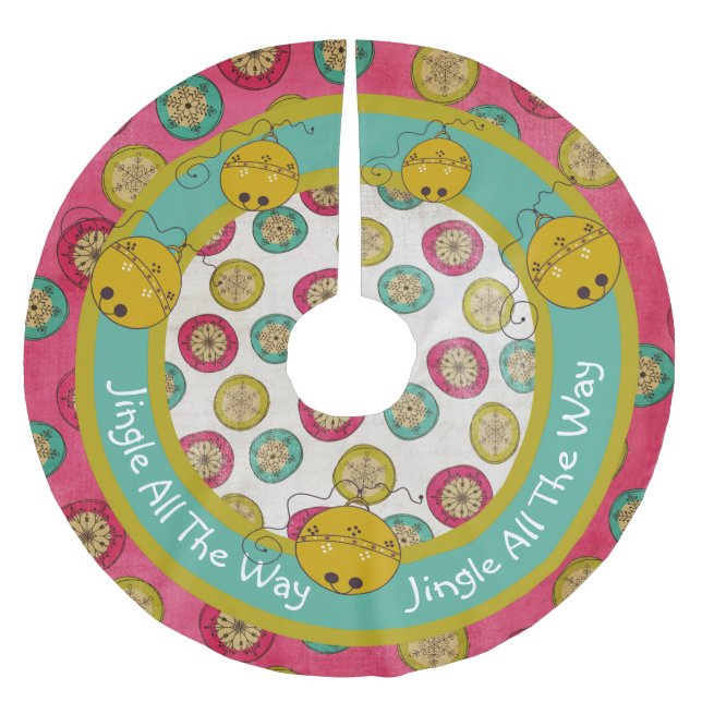 Saia Para Árvore De Natal De Poliéster Jingle All Way Holiday Tree Skirt (Frente)