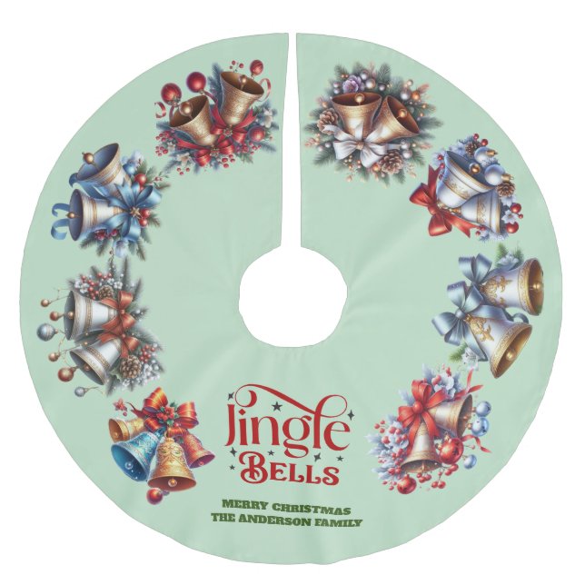 Saia Para Árvore De Natal De Poliéster Jingle Bells (Frente)