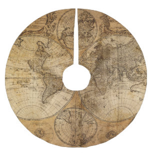 Saia Para Árvore De Natal De Poliéster Jornada Histórica: Mapa Mundial 1746