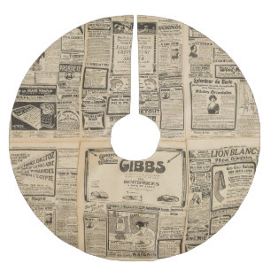 Saia Para Árvore De Natal De Poliéster Jornal antigo: fundo de papel vintage.