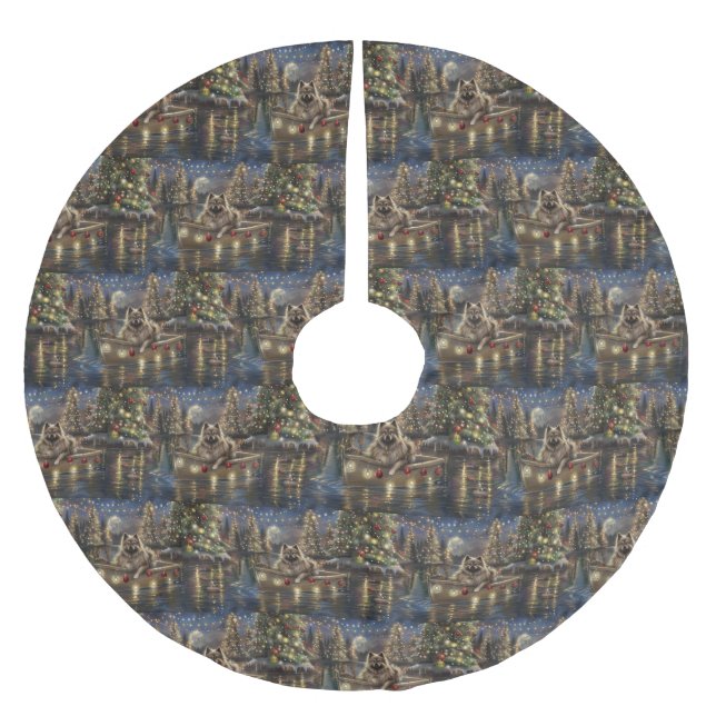 Saia Para Árvore De Natal De Poliéster Keeshond Natal Festivo Voyage (Frente)