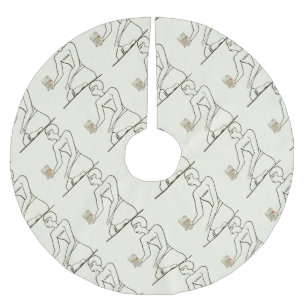 Saia Para Árvore De Natal De Poliéster "Kushim, o Contabilista, segurando uma Calculadora