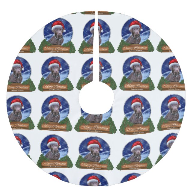 Saia Para Árvore De Natal De Poliéster Labrador Retriever Christmas (Frente)