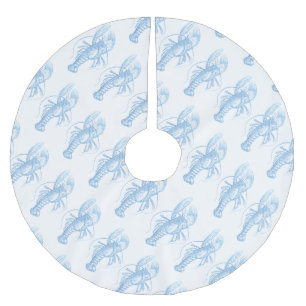 Saia Para Árvore De Natal De Poliéster Lagosta Azul