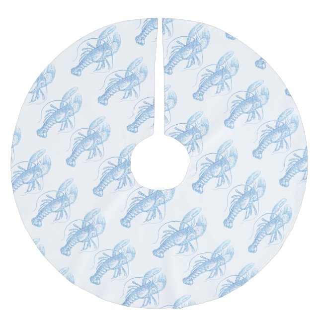 Saia Para Árvore De Natal De Poliéster Lagosta Azul (Frente)