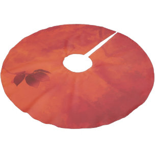 Saia Para Árvore De Natal De Poliéster Laranja Queimada - Leaf Abtract Autumn