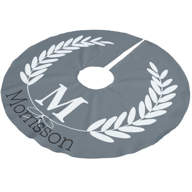 Saia Para Árvore De Natal De Poliéster Laurelos de Trigo Branco - Personalizados (Inclinado)