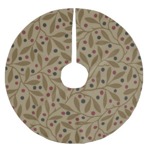 Saia Para Árvore De Natal De Poliéster Leaf Berry Classic Colorful Bonito Patterna Art