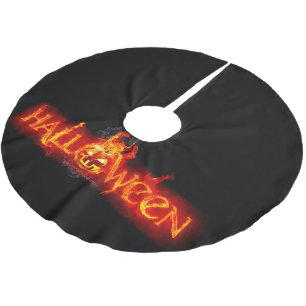 Saia Para Árvore De Natal De Poliéster Letras ardentes maciças do SlipperyJoe's Halloween