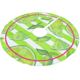 Saia Para Árvore De Natal De Poliéster Limão de Coloração d'água distribuído e cor-de-ros