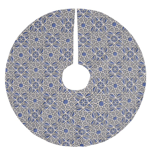 Saia Para Árvore De Natal De Poliéster Linda geometria (Frente)