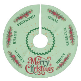 Saia Para Árvore De Natal De Poliéster Lindo Tapete de Natal com Nomes