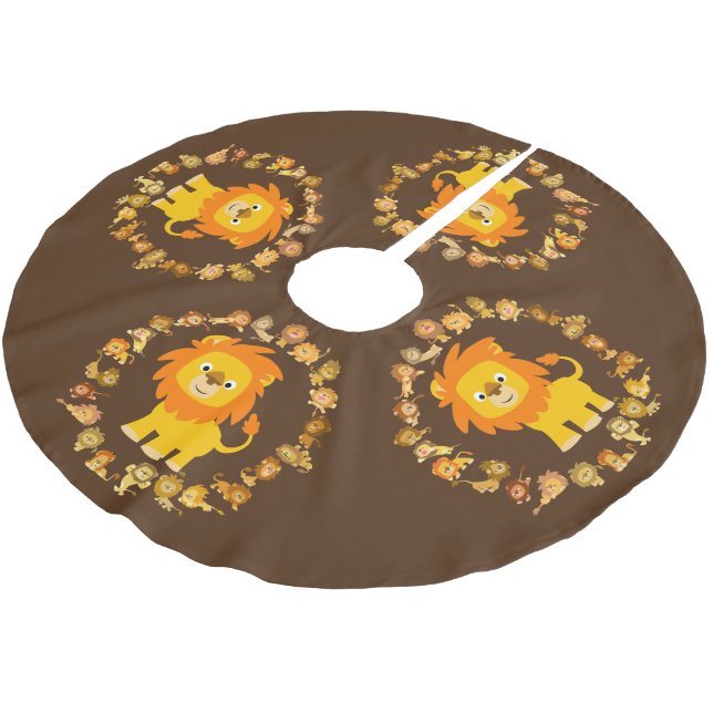Saia Para Árvore De Natal De Poliéster Lion Mandala Tree Skirt (Inclinado)
