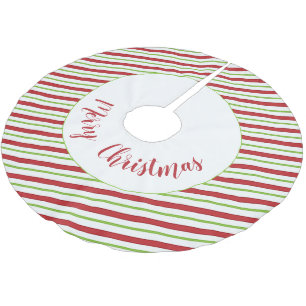 Saia Para Árvore De Natal De Poliéster Listras de hortelã personalizadas