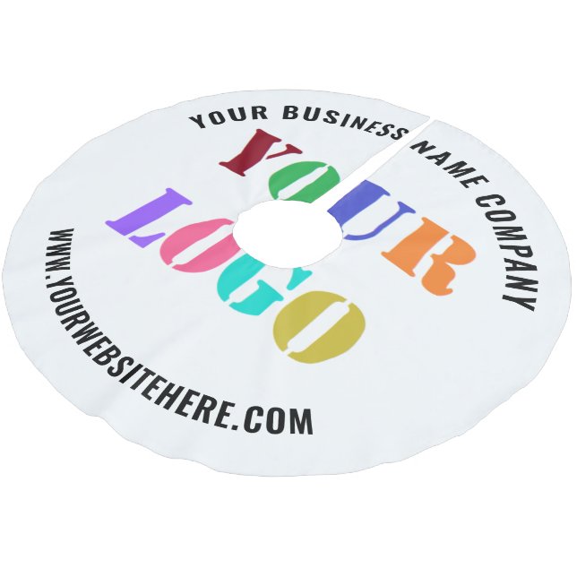 Saia Para Árvore De Natal De Poliéster Logotipo de sua empresa e texto saia da árvore de  (Inclinado)