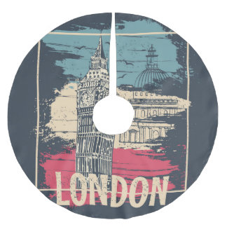 Saia Para Árvore De Natal De Poliéster London Big Ben: Poster de tipografia
