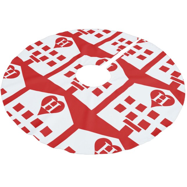 Saia Para Árvore De Natal De Poliéster Love Hotel Japan Emoji (Inclinado)