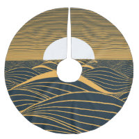 Lua-sol estilizada, ilustração do mar escuro.