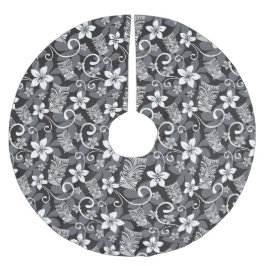 SAIA PARA ÁRVORE DE NATAL DE POLIÉSTER LUAU TIKI PATTERN (CHARCOAL)