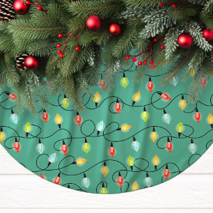 Saia Para Árvore De Natal De Poliéster Luzes de Natal Piscando Padrão de Feriado
