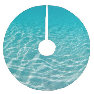 Saia Para Árvore De Natal De Poliéster Maldive Beach Reflete Uma Visão Bonita.