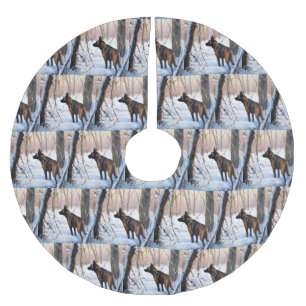 Saia Para Árvore De Natal De Poliéster Malinois Belga Deixar Neve Natal