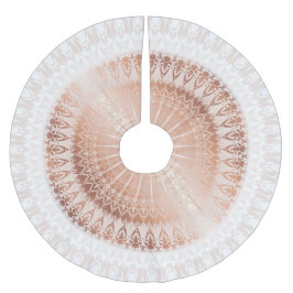 Saia Para Árvore De Natal De Poliéster Mandala em Rose Gold