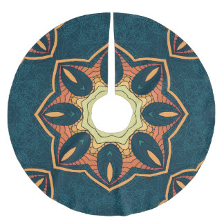 Saia Para Árvore De Natal De Poliéster Mandala étnica: padrão de colheita sem descontinui