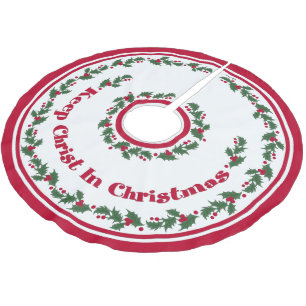 Saia Para Árvore De Natal De Poliéster Mantenha Cristo no Natal
