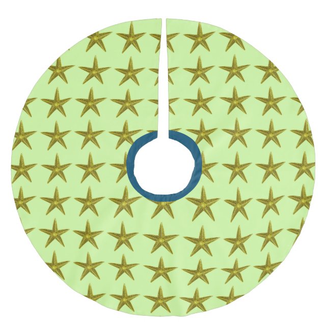 Saia Para Árvore De Natal De Poliéster Mar de Estrelas (Frente)