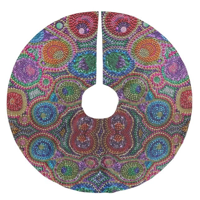 Saia Para Árvore De Natal De Poliéster Mardi Gras Bead - Camisa Personalizada (Frente)