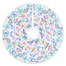 Saia Para Árvore De Natal De Poliéster Marinho