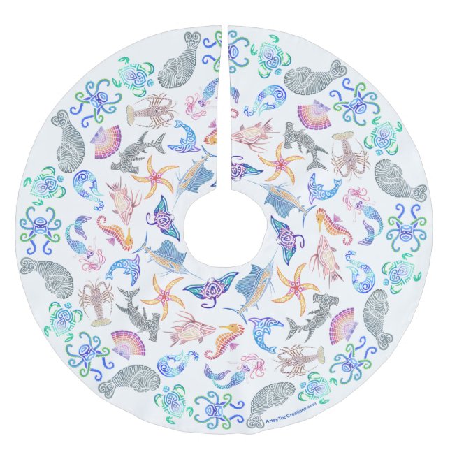 Saia Para Árvore De Natal De Poliéster Marinho (Frente)