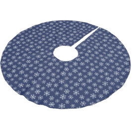 Saia Para Árvore De Natal De Poliéster Marinho Snowflake Tree Skirt