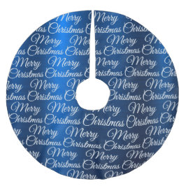 Saia Para Árvore De Natal De Poliéster Marry Christmas White Snowflakes Navy Blue