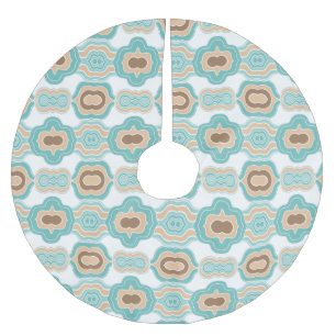 Saia Para Árvore De Natal De Poliéster Medalhão azul/tan/marrom colorido