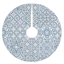 Saia Para Árvore De Natal De Poliéster Mediterranean Tiles, Moroccan, Majolica, Azulejo