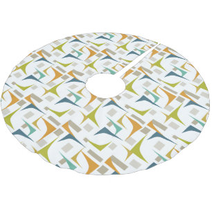 Saia Para Árvore De Natal De Poliéster Meio século de cantos geométricos colorido nos can