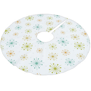 Saia Para Árvore De Natal De Poliéster meio século Fireworks Starbursts 1950s