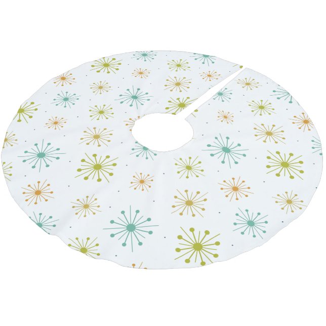 Saia Para Árvore De Natal De Poliéster meio século Fireworks Starbursts 1950s (Inclinado)