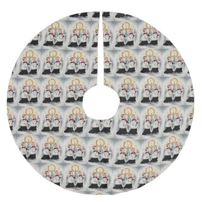 Saia Para Árvore De Natal De Poliéster Meio século Moderno Natal de 1950 (Frente)