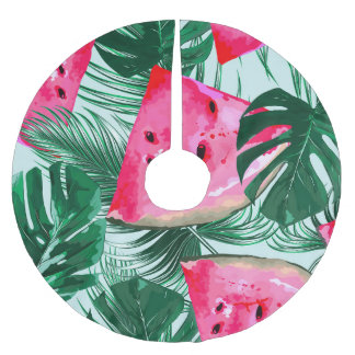 Saia Para Árvore De Natal De Poliéster Melancias, palmeiras: tropicais sem costura