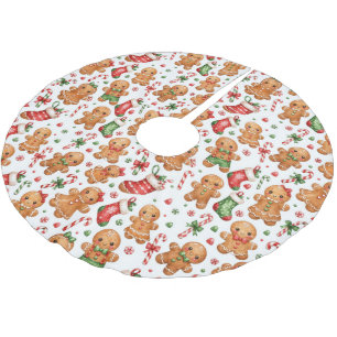 Saia Para Árvore De Natal De Poliéster Menino e Menina de Biscoito de Natal com Meias