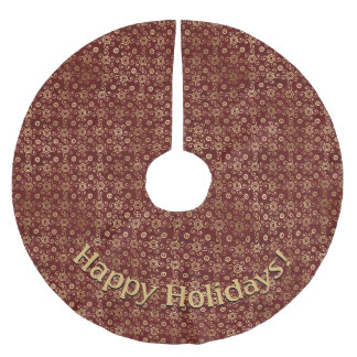 Saia Para Árvore De Natal De Poliéster Mensagem de adição de padrão de espirais Dourados 