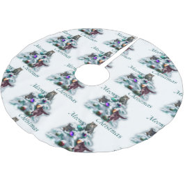 Saia Para Árvore De Natal De Poliéster Meowy Christmas